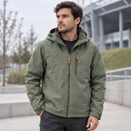 Stellan Men's Hooded Shell Jacket - Water-Resistant & Windproof - Green - Men's Clothing > Outerwear > Shell Jackets - Brondals - Image 1