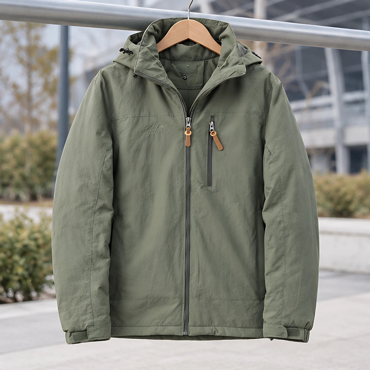 Stellan Men's Hooded Shell Jacket - Water-Resistant & Windproof - Green - Sports & Outdoors - Brondals - Image 2