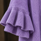 Susanna Women's Ruffle-Cuff Three-Quarter Sleeve Cardigan - Purple - relisted - Brondals - Image 4