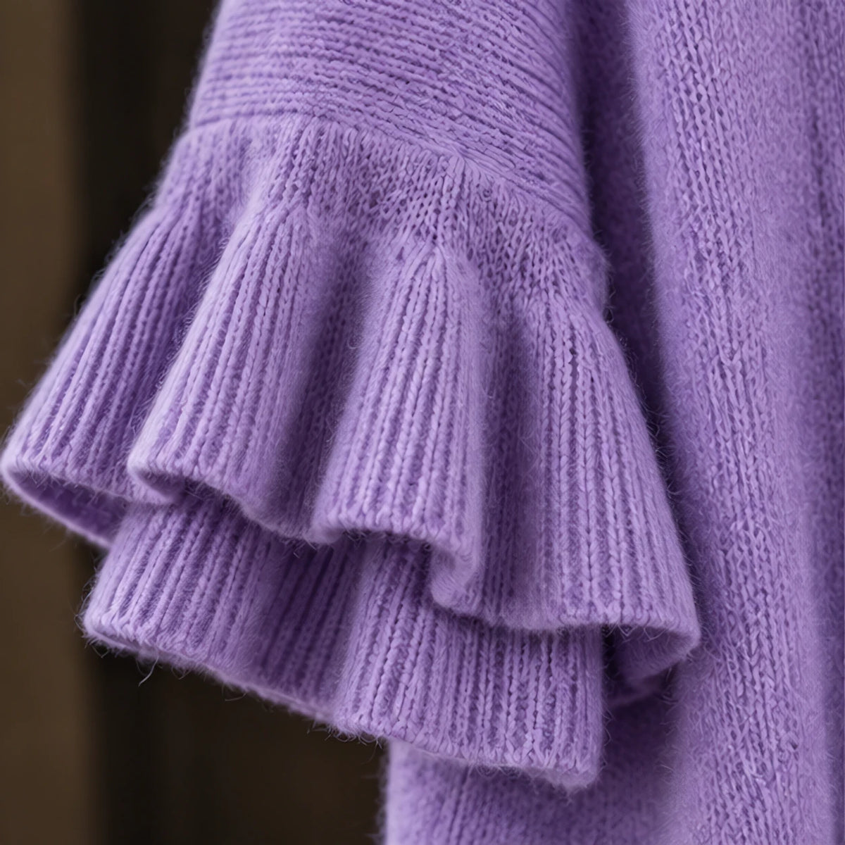 Susanna Women's Ruffle-Cuff Three-Quarter Sleeve Cardigan - Purple - relisted - Brondals - Image 4