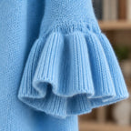 Susanna Women's Ruffle-Cuff Three-Quarter Sleeve Cardigan - Blue - relisted - Brondals - Image 4