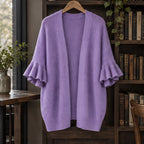 Susanna Women's Ruffle-Cuff Three-Quarter Sleeve Cardigan - Purple - ai-processed - Brondals - Image 3