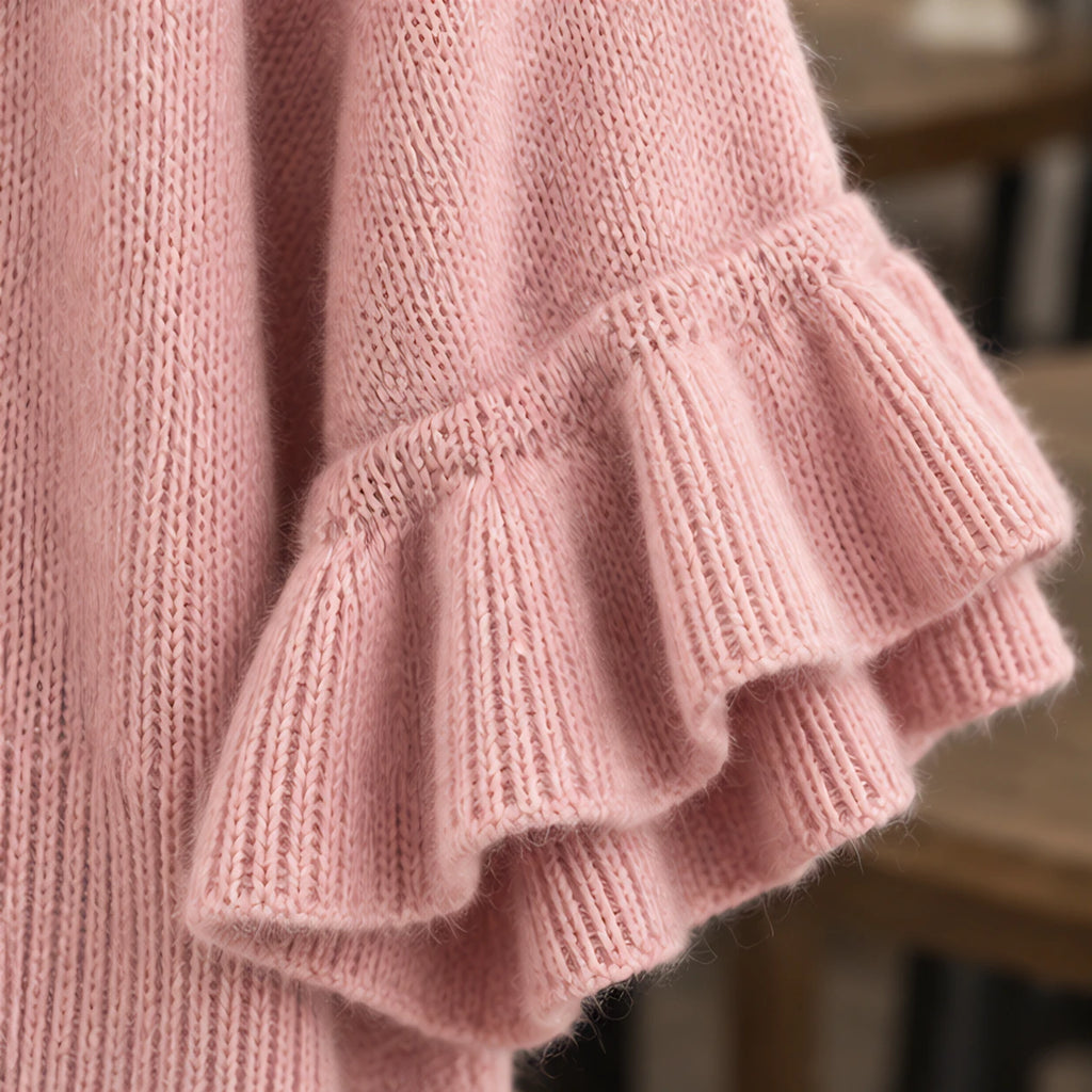 Susanna Women's Ruffle-Cuff Three-Quarter Sleeve Cardigan - Pink - relisted - Brondals - Image 4