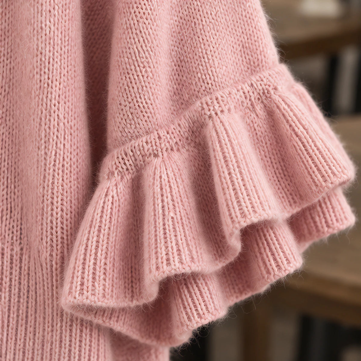 Susanna Women's Ruffle-Cuff Three-Quarter Sleeve Cardigan - Pink - relisted - Brondals - Image 4