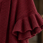 Susanna Women's Ruffle-Cuff Three-Quarter Sleeve Cardigan - Red - relisted - Brondals - Image 4