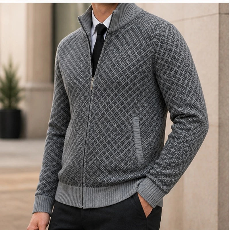 Sutton Zip Knit Sweater - Gray - Catalog Group: Clothing - Brondals - Image 2
