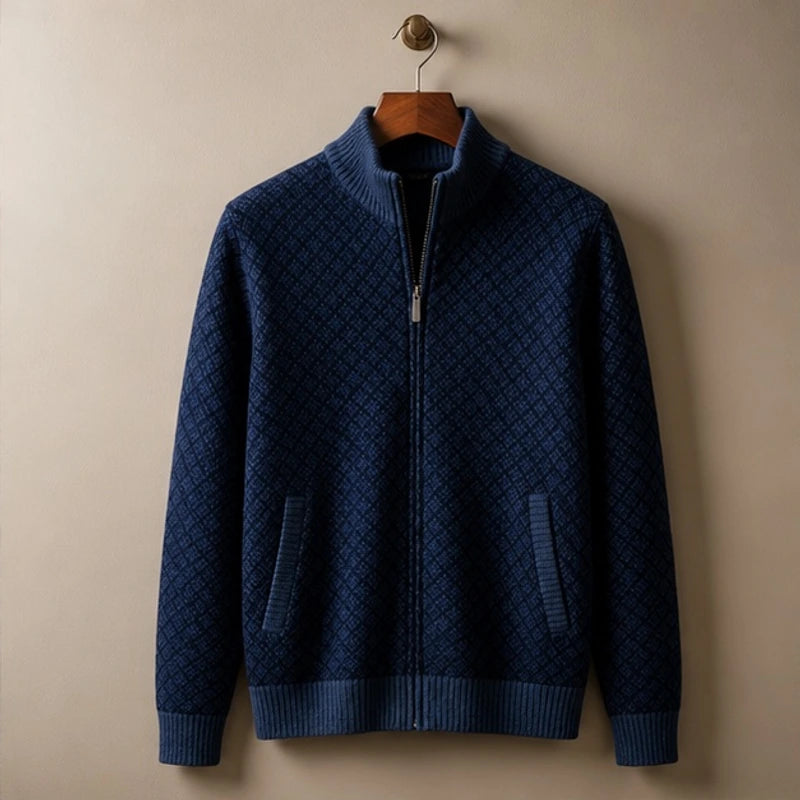 Sutton Zip Knit Sweater - Blue - Men's Clothing > Sweaters & Cardigans > Full-Zip Sweaters - Brondals - Image 1