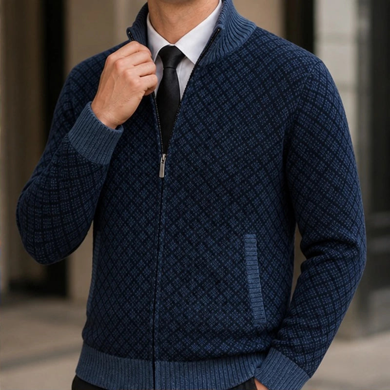 Sutton Zip Knit Sweater - Blue - Department: Men - Brondals - Image 3