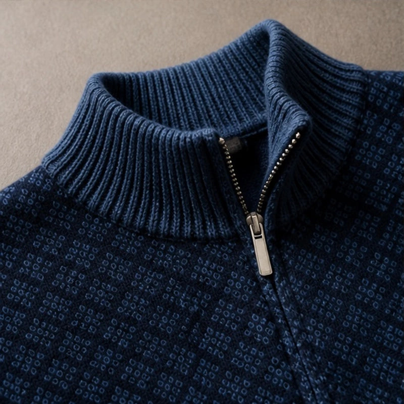 Sutton Zip Knit Sweater - Blue - Catalog Group: Clothing - Brondals - Image 2