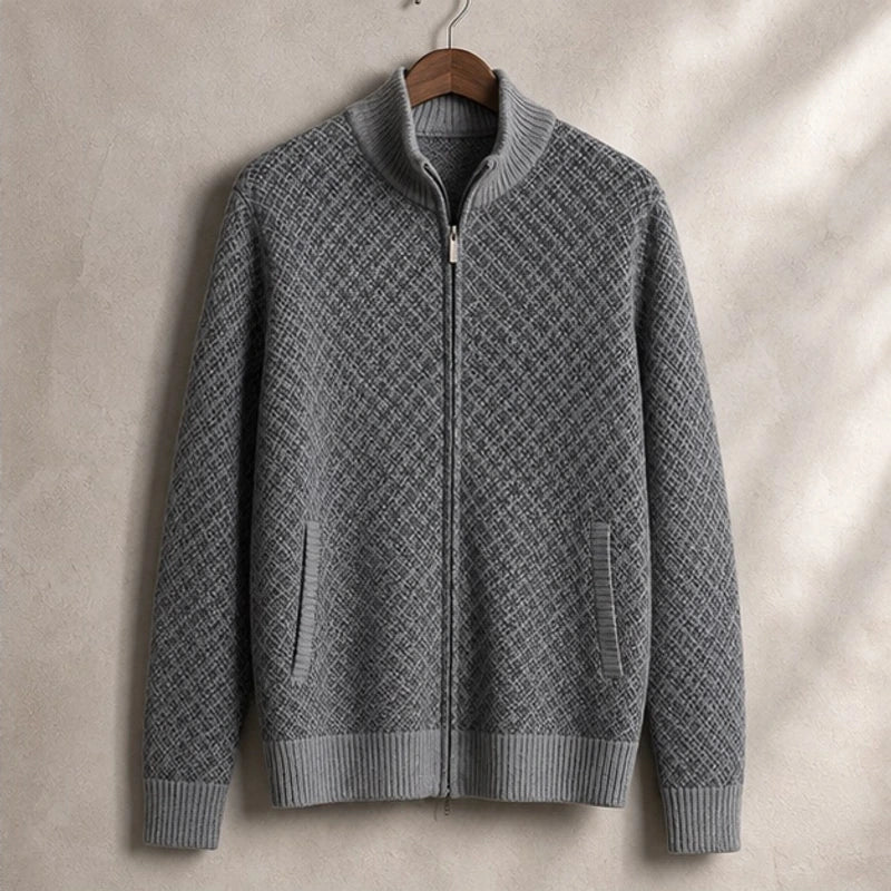 Sutton Zip Knit Sweater - Gray - Men's Clothing > Sweaters & Cardigans > Full-Zip Sweaters - Brondals - Image 1
