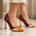 Sybil Pointed Court Shoes - Claret - Shoes - Brondals - Image 2
