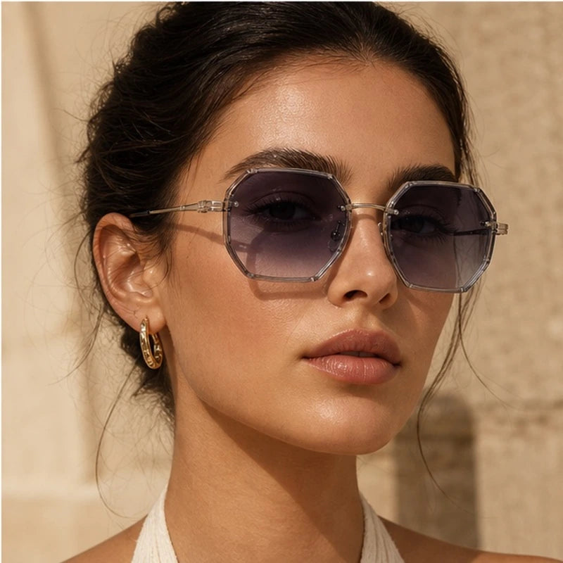 Tahoe Polished Frame Shades - Purple - gold-tone frame - Brondals - Image 4