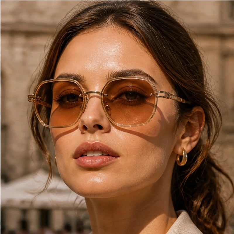 Tahoe Polished Frame Shades - Brown - gold-tone frame - Brondals - Image 4