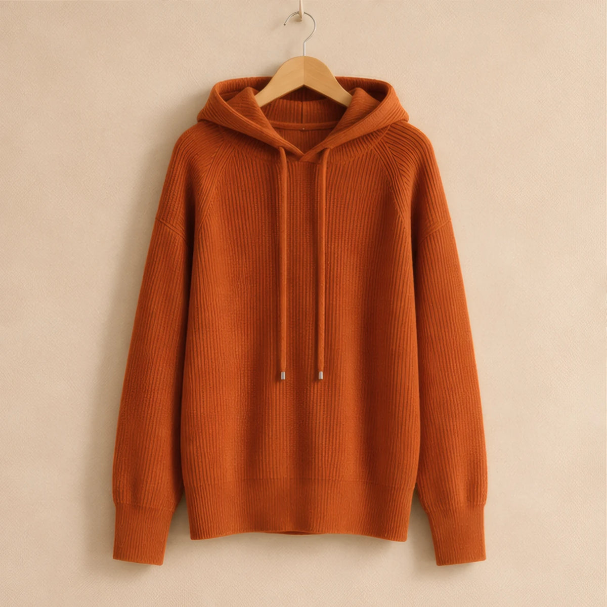 Tamara Rib Knit Hoodie - Terracotta - Clothing - Brondals - Image 2