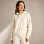 Tamara Rib Knit Hoodie - Cream - Clothing > Knitwear > Hooded Sweaters - Brondals - Image 1