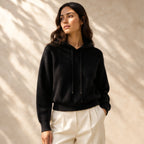 Tamara Rib Knit Hoodie - Black - Clothing > Knitwear > Hooded Sweaters - Brondals - Image 1