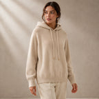 Tamara Rib Knit Hoodie - Beige - Clothing > Knitwear > Hooded Sweaters - Brondals - Image 1