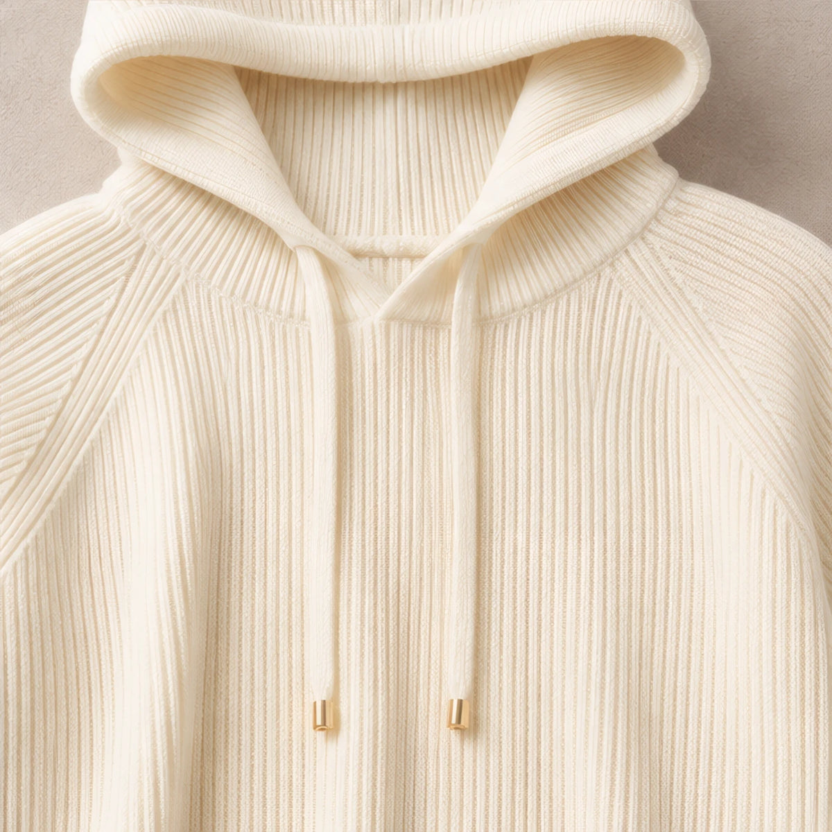 Tamara Rib Knit Hoodie - Cream - Knitwear - Brondals - Image 3