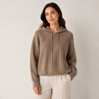 Tamara Rib Knit Hoodie - Brown - Clothing > Knitwear > Hooded Sweaters - Brondals - Image 1