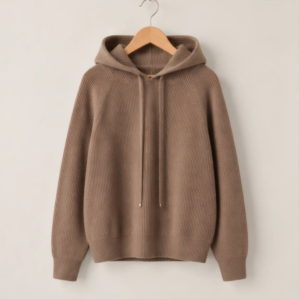 Tamara Rib Knit Hoodie - Brown - Clothing - Brondals - Image 2