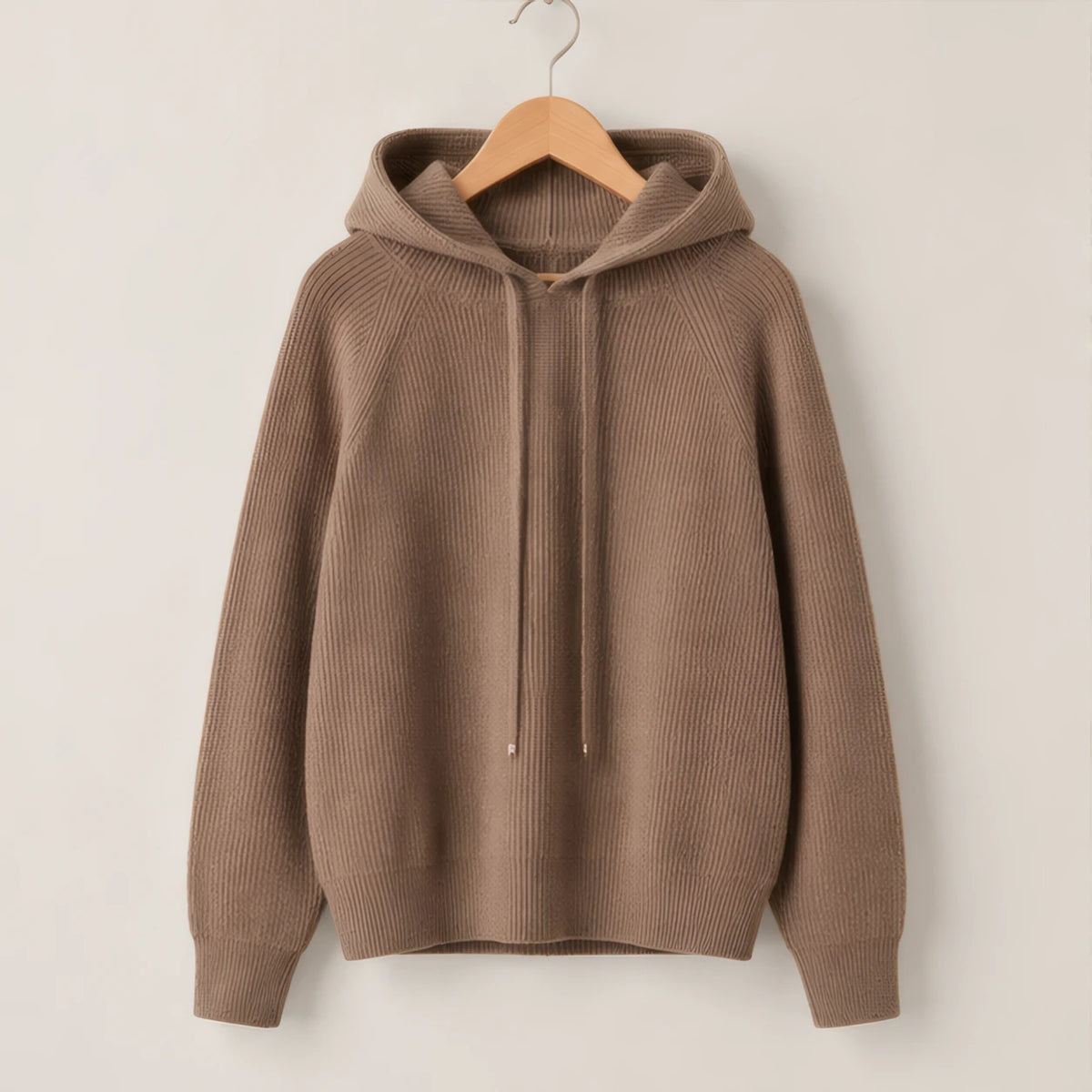 Tamara Rib Knit Hoodie - Brown - Clothing - Brondals - Image 2