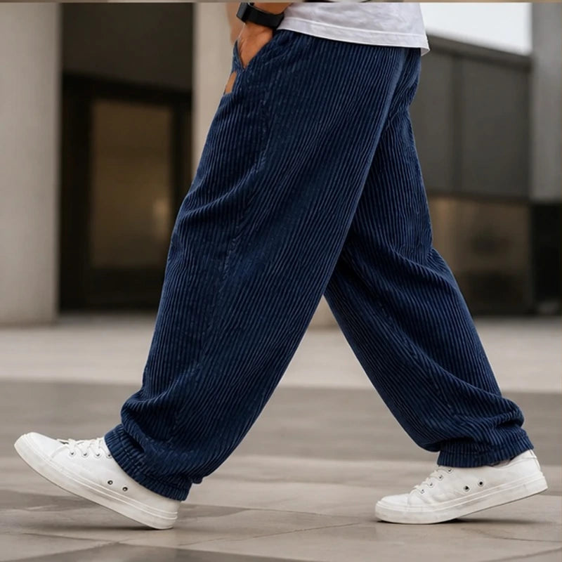Tennyson Corduroy Jogger Pants - Dark Blue - corduroy jogger pants - Brondals - Image 3