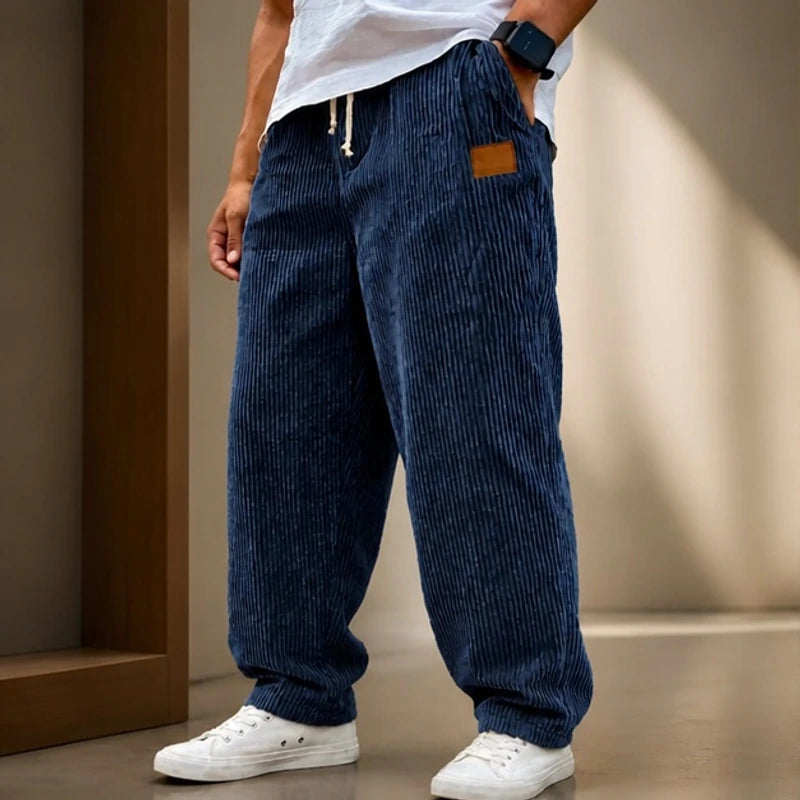 Tennyson Corduroy Jogger Pants - Dark Blue - Clothing > Pants > Corduroy Jogger Pants - Brondals - Image 1