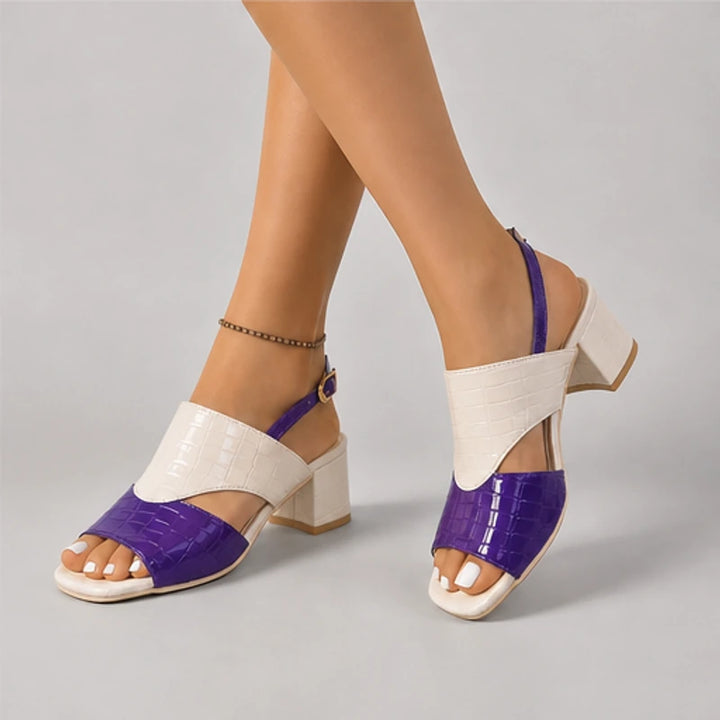 Tessa Colorblock Slingback Sandal - Purple - block heel - Brondals - Image 4