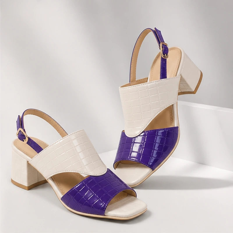 Tessa Colorblock Slingback Sandal - Purple - sandals - Brondals - Image 2