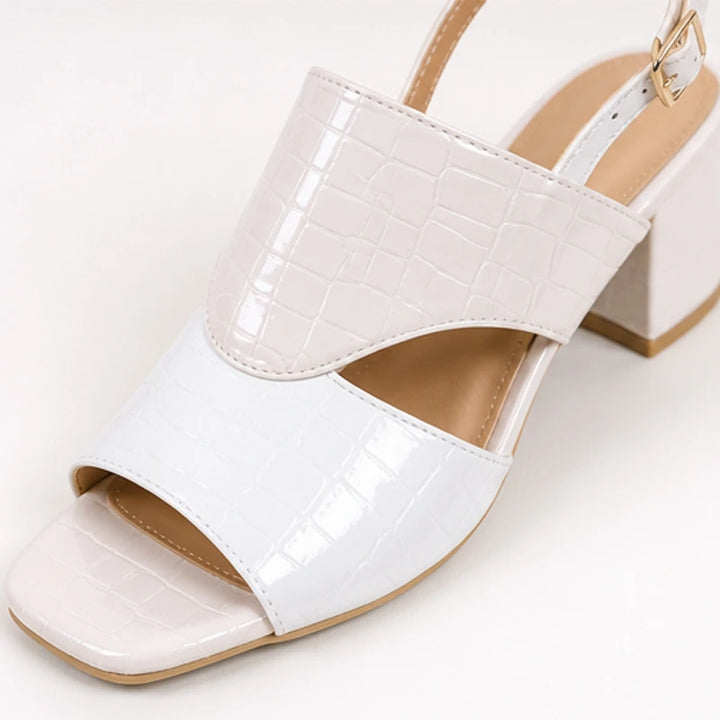 Tessa Colorblock Slingback Sandal - White - slingback sandals - Brondals - Image 3