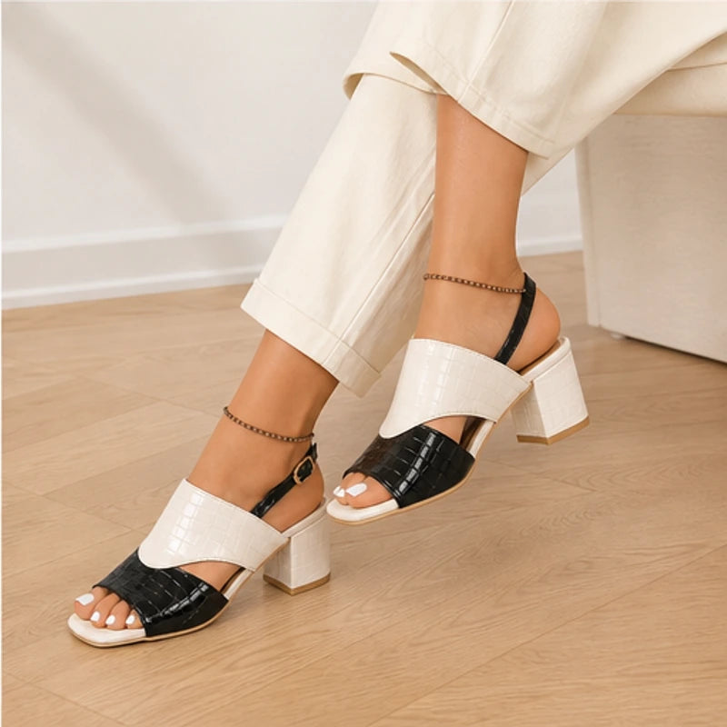 Tessa Colorblock Slingback Sandal - Black - open toe - Brondals - Image 8