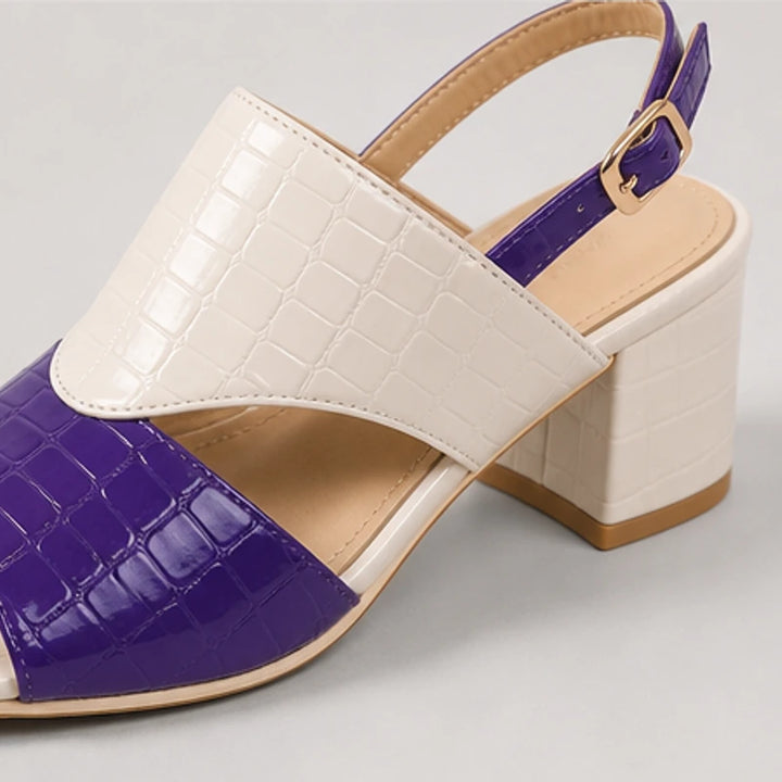 Tessa Colorblock Slingback Sandal - Purple - slingback sandals - Brondals - Image 3