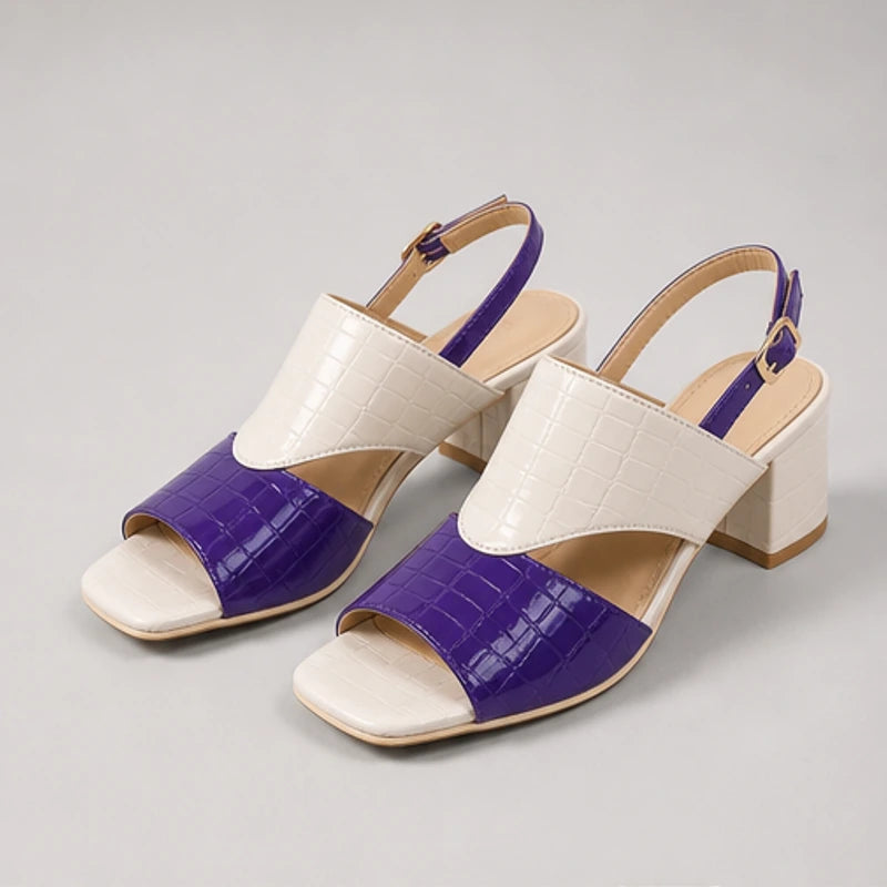 Tessa Colorblock Slingback Sandal - Purple - Sandals - Brondals - Image 1