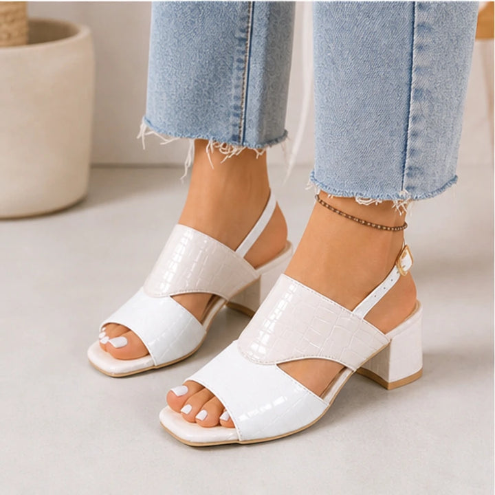 Tessa Colorblock Slingback Sandal - White - vegan leather - Brondals - Image 7