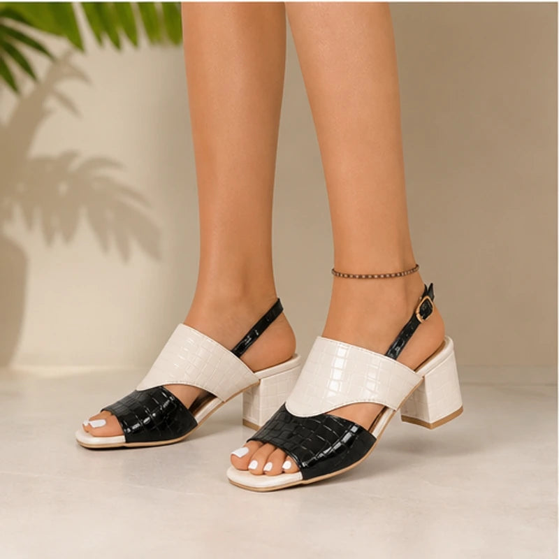 Tessa Colorblock Slingback Sandal - Black - vegan leather - Brondals - Image 7