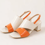 Tessa Colorblock Slingback Sandal - Orange - Sandals - Brondals - Image 1