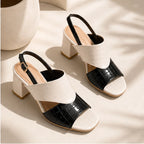 Tessa Colorblock Slingback Sandal - Black - sandals - Brondals - Image 2
