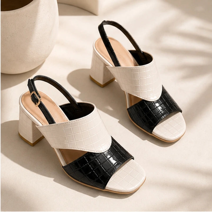 Tessa Colorblock Slingback Sandal - Black - sandals - Brondals - Image 2