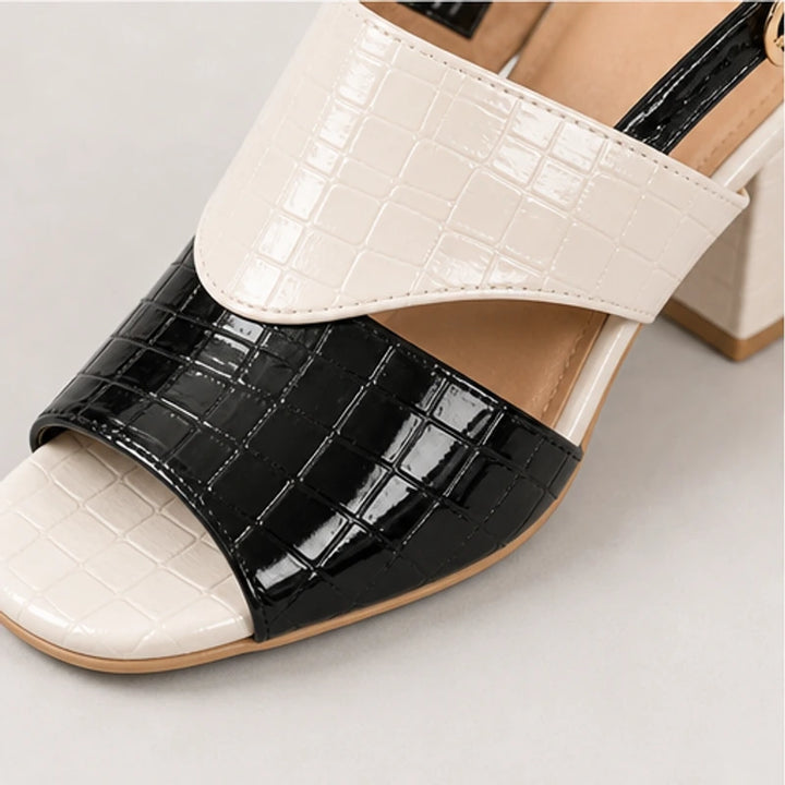 Tessa Colorblock Slingback Sandal - Black - slingback sandals - Brondals - Image 3