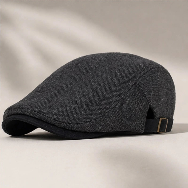 The Hartley Snap Cap - Black - Accessories > Hats > Flat Caps - Brondals - Image 1