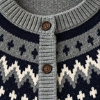 Theodora Women's Fair Isle Yoke Cardigan - Navy - relisted - Brondals - Image 4