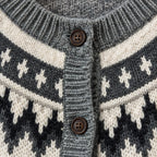 Theodora Women's Fair Isle Yoke Cardigan - Grey - relisted - Brondals - Image 4