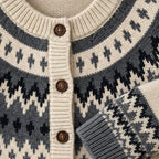 Theodora Women's Fair Isle Yoke Cardigan - Beige - relisted - Brondals - Image 4