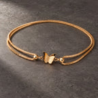Tilly Butterfly Double Box Chain Anklet - Gold - accessories - Brondals - Image 3