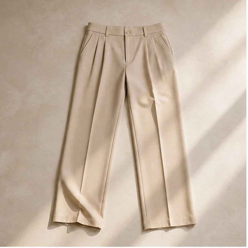 Tobias Tailored Pants - Cream - Men's Clothing > Pants > Tailored Wide-Leg Pants - Brondals - Image 1
