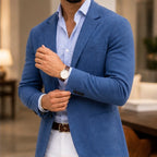 Travers Tailored Knit Blazer - Blue - Men's Clothing > Blazers > Knit Blazers - Brondals - Image 1