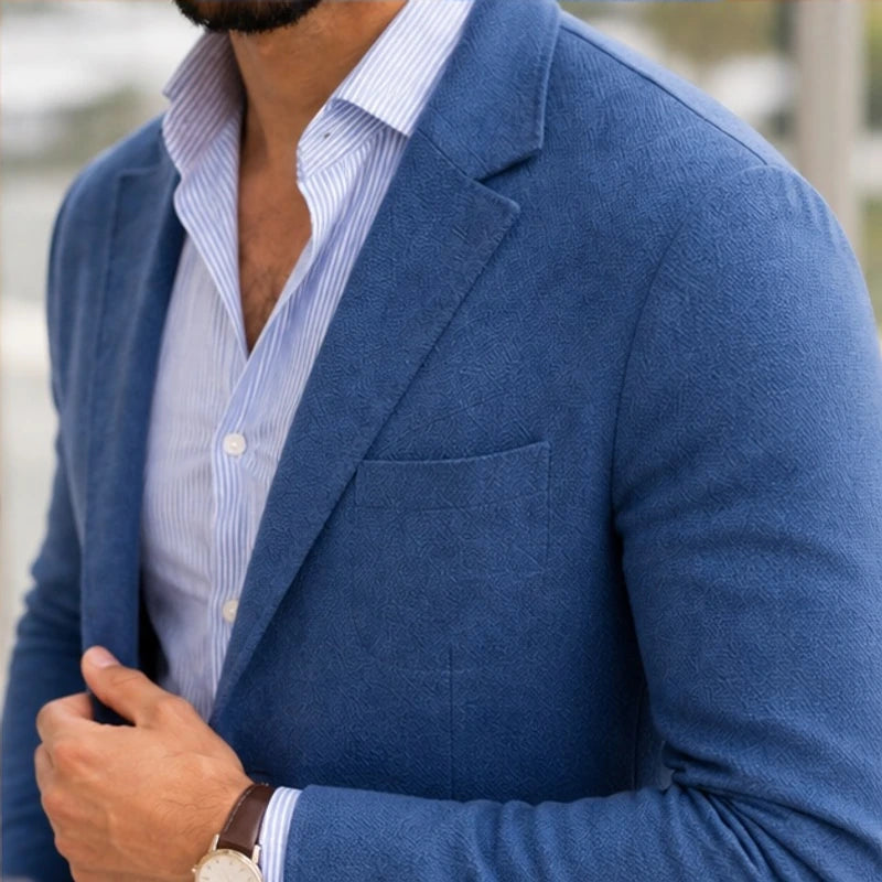 Travers Tailored Knit Blazer - Blue - Department: Men - Brondals - Image 3