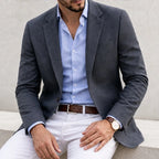 Travers Tailored Knit Blazer - Gray - Catalog Group: Clothing - Brondals - Image 2