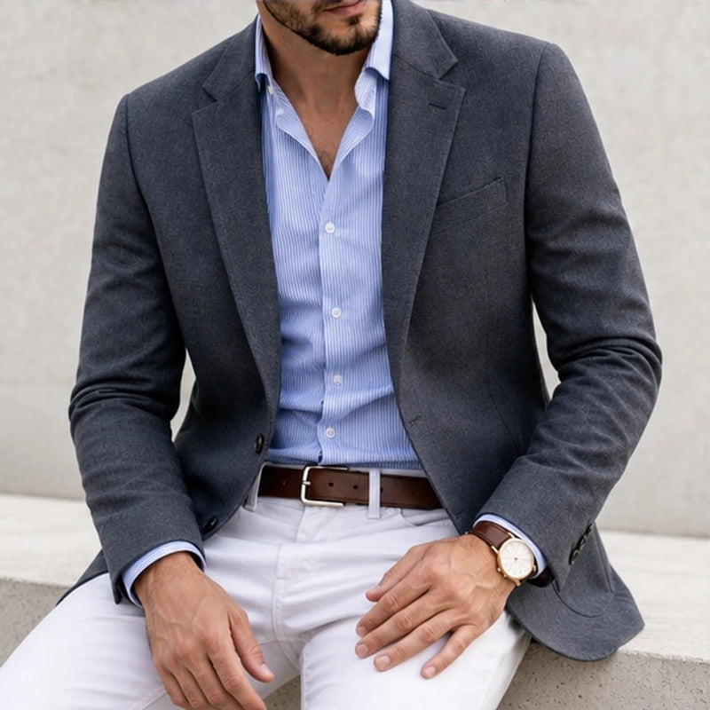 Travers Tailored Knit Blazer - Gray - Catalog Group: Clothing - Brondals - Image 2