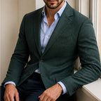 Travers Tailored Knit Blazer - Green - Men's Clothing > Blazers > Knit Blazers - Brondals - Image 1